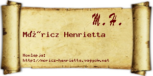 Móricz Henrietta névjegykártya