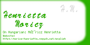henrietta moricz business card